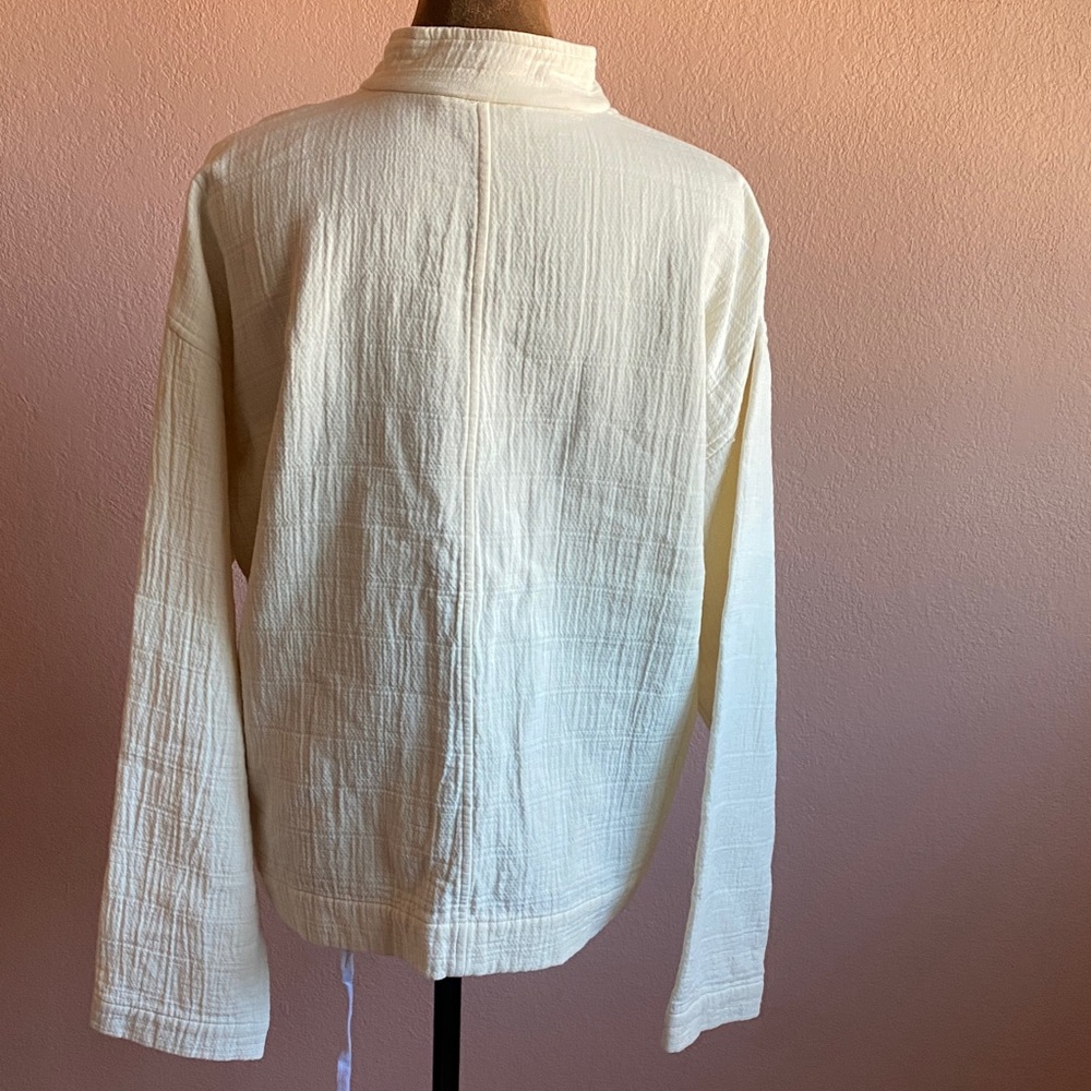 EILEEN FISHER 100% Cotton Cream Utility Jacket - Picture 3 of 9